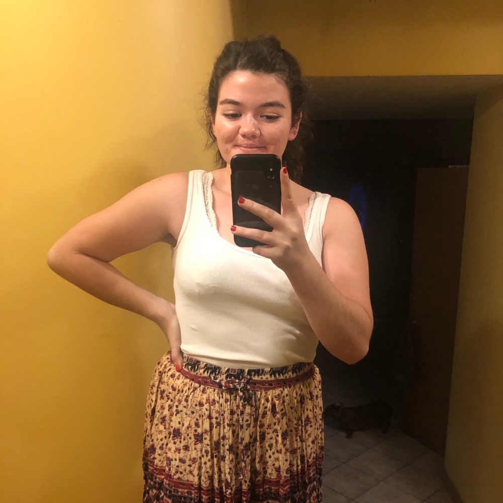 Bohemian printed maxi skirt